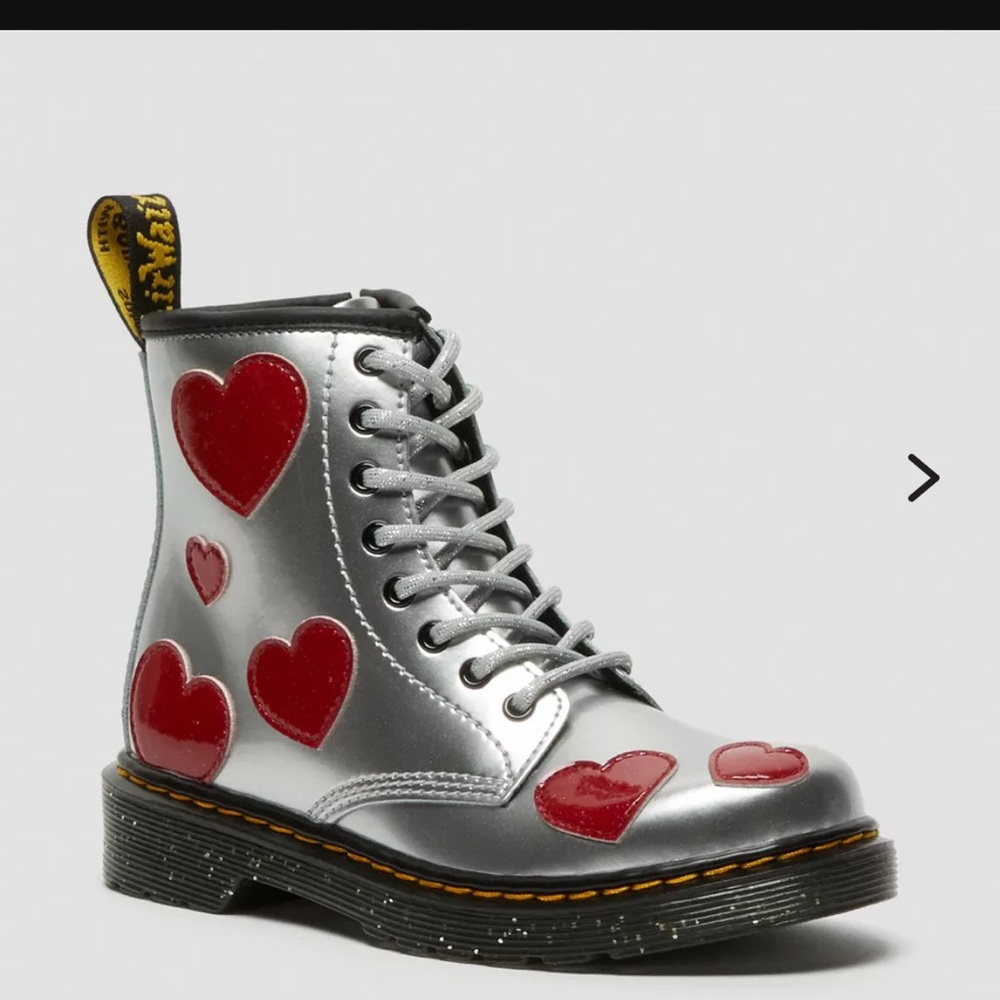 JUNIOR 1460 GLITTER STAR PATENT LACE UP BOOTS